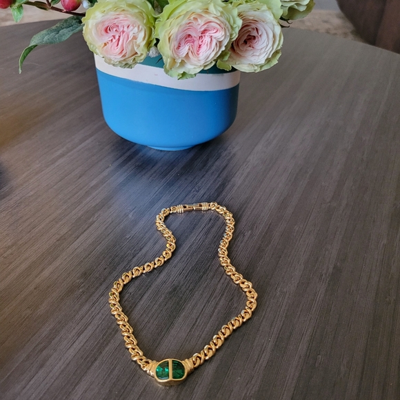 Vintage SAL Swarovski 1/2 Moon Crystal Fancy Link Chain necklace - Picture 3 of 3